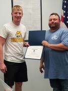 Gavin Weichen was recognized by the Tri County board of education for earning 1st place at the state FFA Conference in the area of Diversified Crop Entrepreneurship